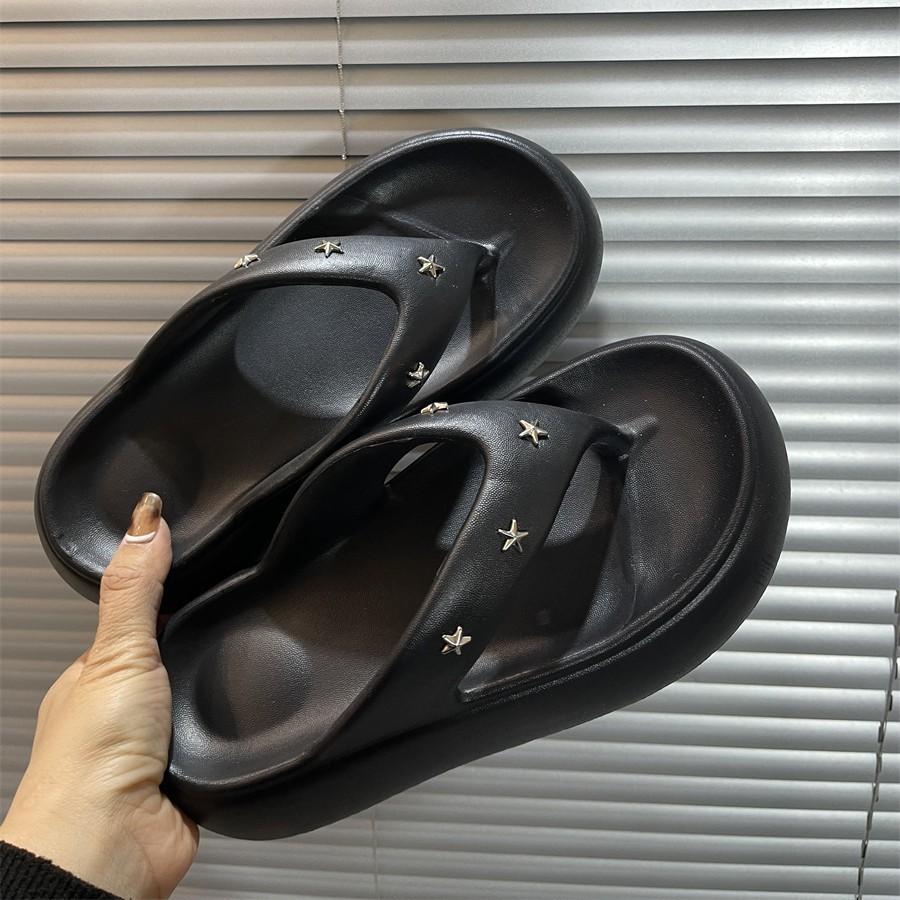 New summer thick-soled thick-heeled slippers, women's summer thick-soled seaside cool slippers