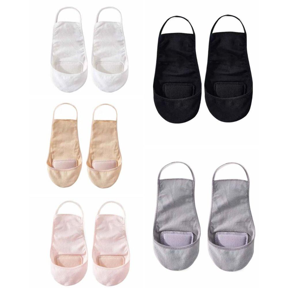 Non Slip Half Palm Hosiery With Cotton Pad Ship Socks Slippers Hollow Forefoot Socks  Dancing