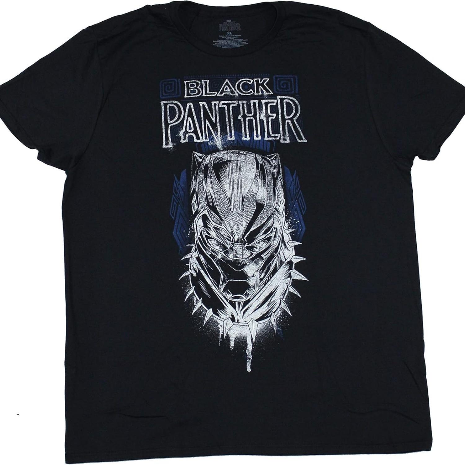 

Black Panther Mens T-Shirt - Big Face Image Under Logo (X-Large) S