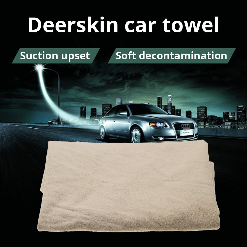 Pflege Extra großes Auto-, KFZ- und Motorrad-Fensterleder, natürlich trocknend, ca. 60 x 90 cm, formfreie Reinigung aus echtem Leder