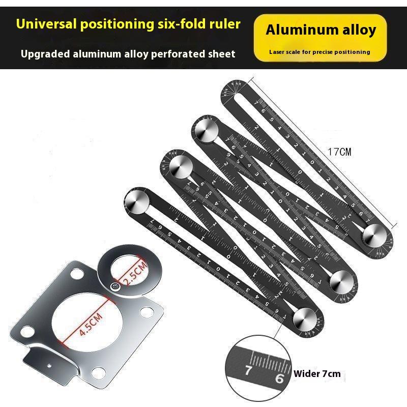 

Шестигранная линейка Многофункциональная универсальная складная линейка Позиционер для открытия плитки Шестигранные столярные линейки