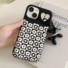 Black White Checkered Back Covers For iPhone 15 14 13 12 11 Pro Max Plus With Pendant Air Cushion Checkerboard Phone Cases New