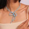 Color Rice Bead Bowknot Collarbone Chain Student Adjustable Chain Sweater Chain