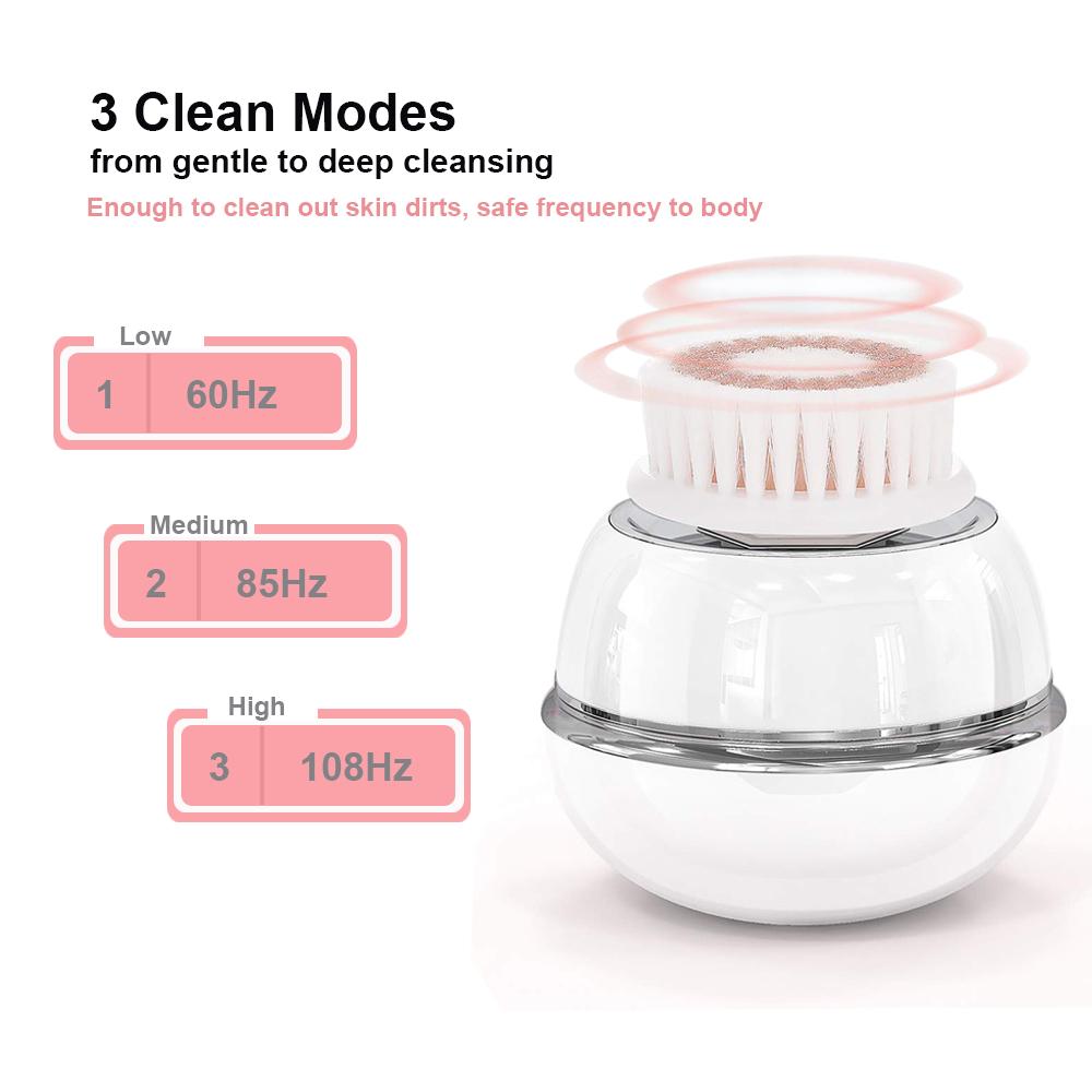 Skin Care Face Cleanser Silicone Facial Cleaner Brush Vibration Massage Rechargeable Black Head Removal