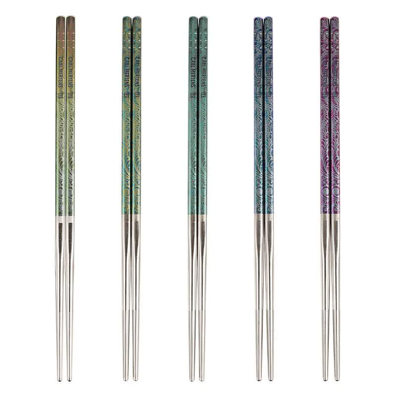 Three-headed Eagle Auspicious Cloud Titanium Chopsticks