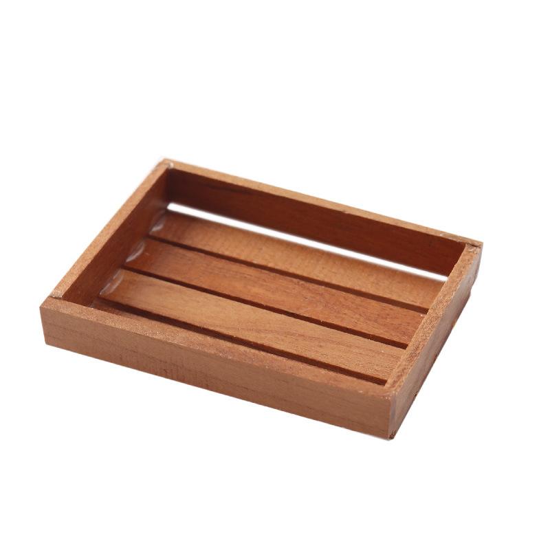 1/12 Dollhouse Simulation Storage Basket Wooden Frame Organizers Dollhouse Kitchen Home Decoration Dolls House Accessories