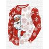 3D Christmas Graphic Printed Top Casual Long Sleeved Men's T-shirts - Soft Medium Stretch Polyester Fabric Spring and Autumn Relaxed Fit Clothing