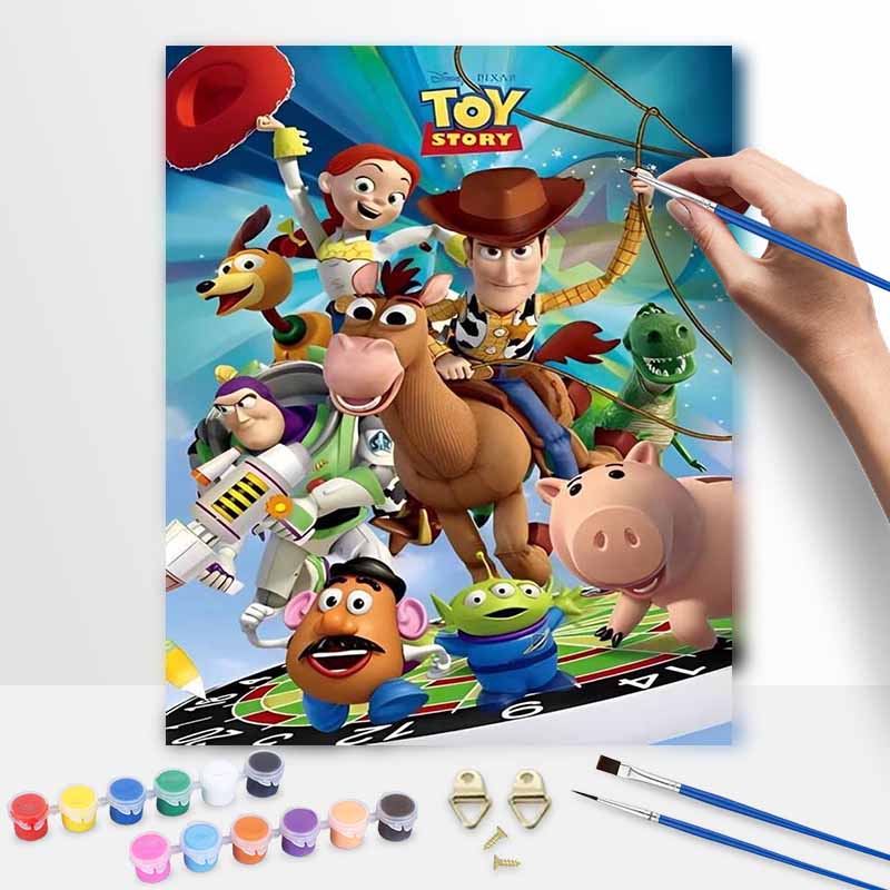 Disney oil painting Toy Story characters art handmade diy painting home decoration gift