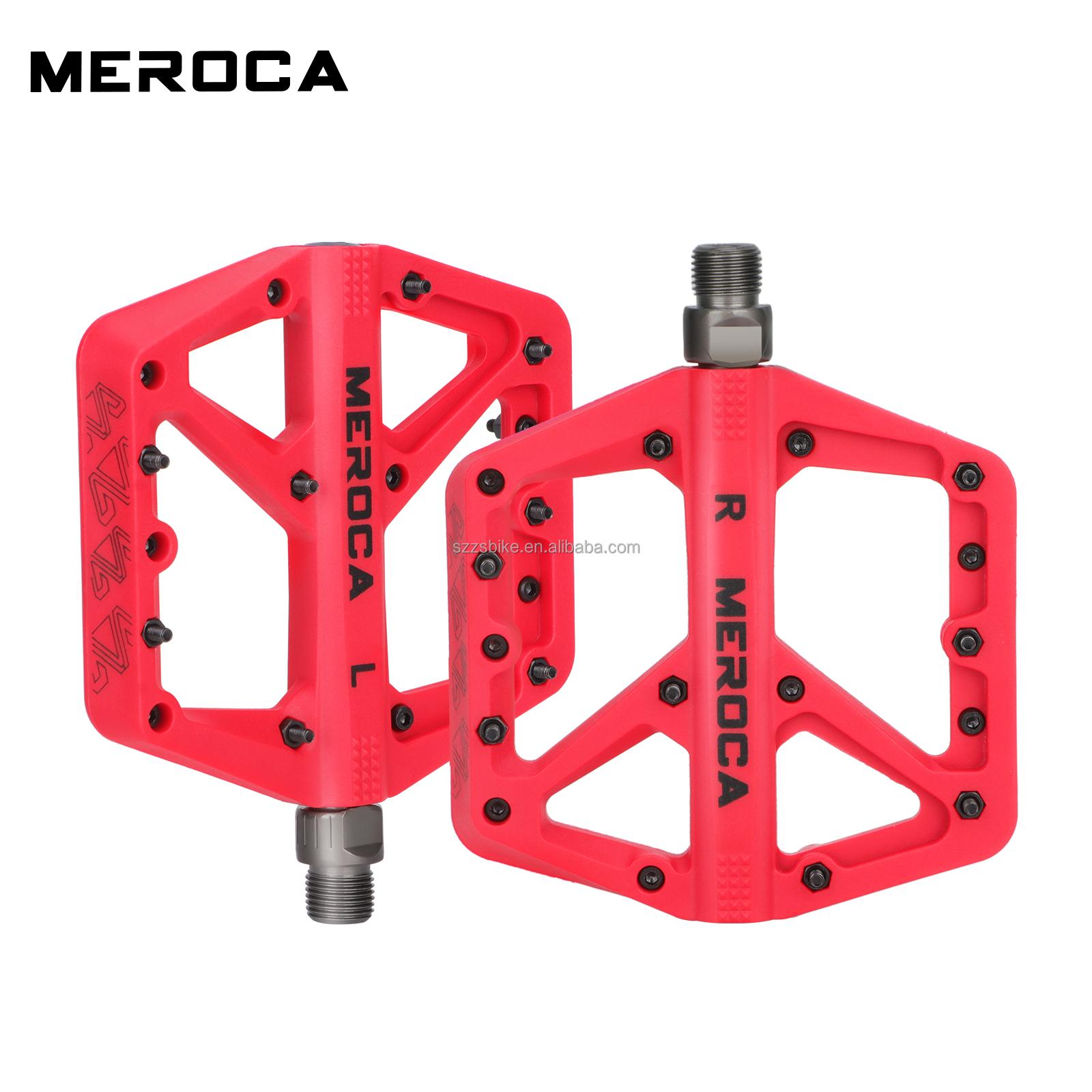 Nylon Fiber Foot Pedal Mountain Bike, Enlarged Anti-slip Pedal, Fixed-fly Road Bike Bearing Foot Pedal Pedal красный
