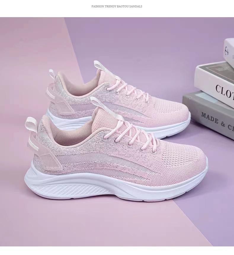 Women's Lightweight Fly-knit Running Shoes - Breathable, Fashionable, Ideal for Spring & Autumn, Perfect for Middle School Students & Travel.