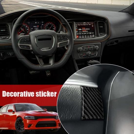2x Real Carbon Fiber Steering Wheel Side Panel Cover Trim For Dodge Charger 15+