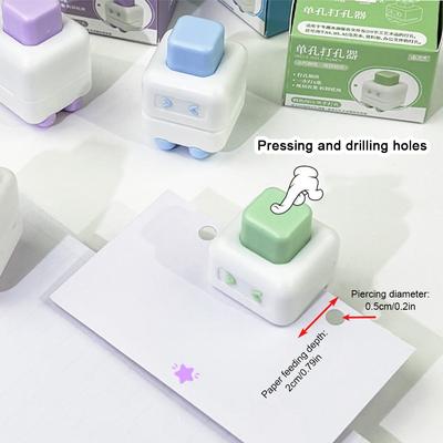 Mini Perforadora de Papel DIY Perforadora para Cuaderno de Hojas Sueltas Oficina Escuela Papelería Suministros de Perforación