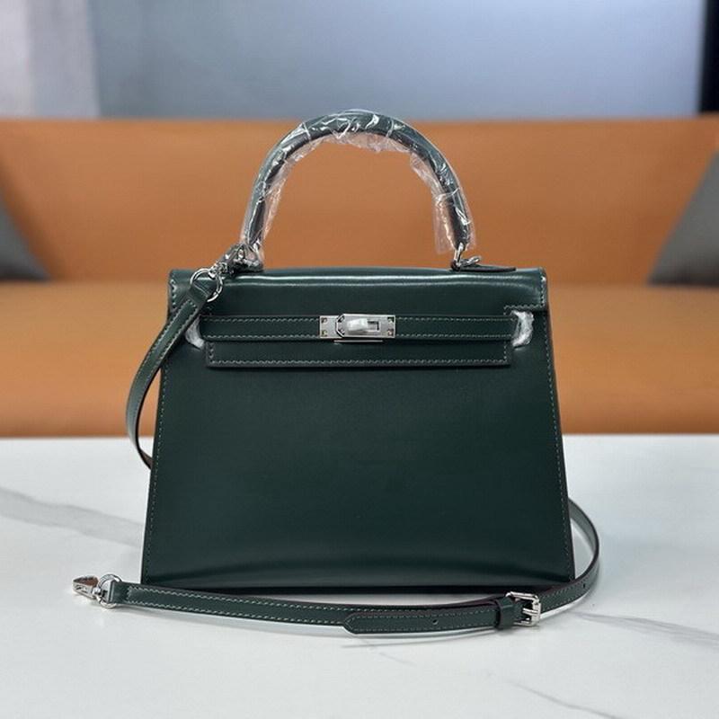 2026 new leather cowhide women's bag mini bag BOX glossy leather patent leather Kelly bag, handbag shoulder bag