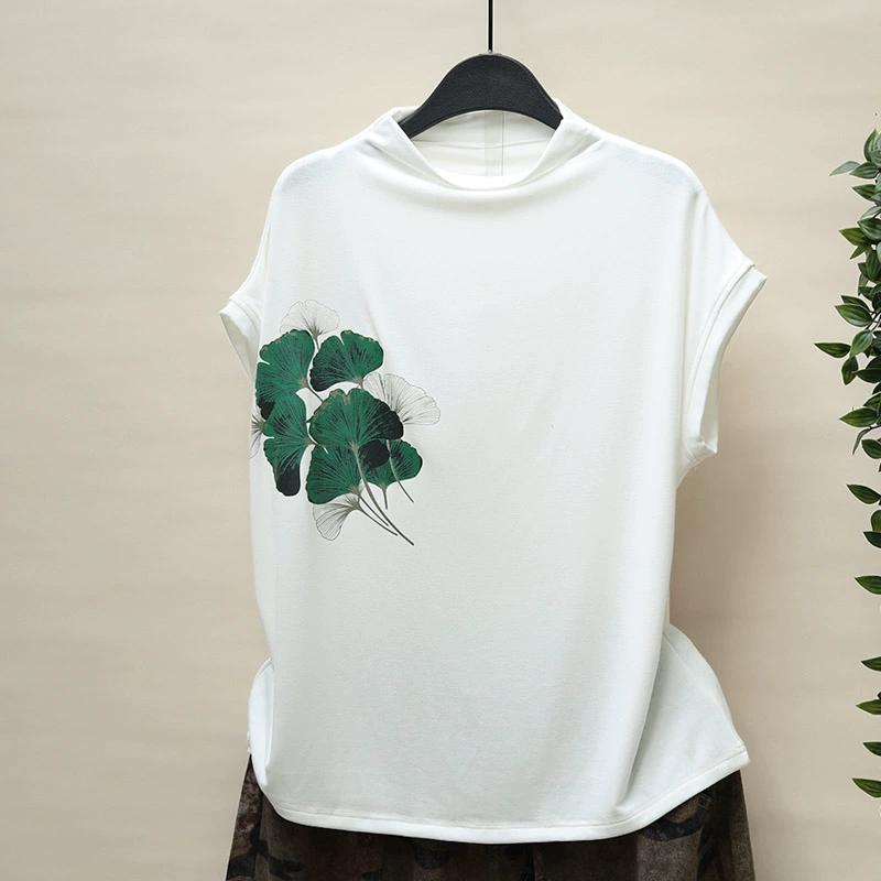 

Dimanaf 2025 Осень Футболка с принтом Черная футболка Женская с коротким рукавом Свободные топы Футболки One size