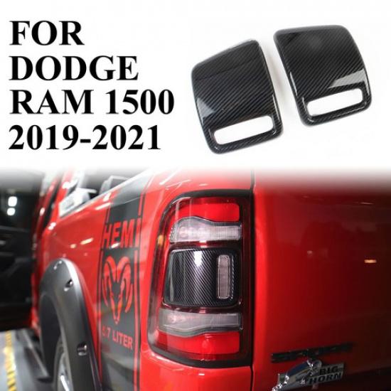 Carbon Fiber Rear Taillight Tail Light Lamp Cover Trim For Dodge Ram 1500 +