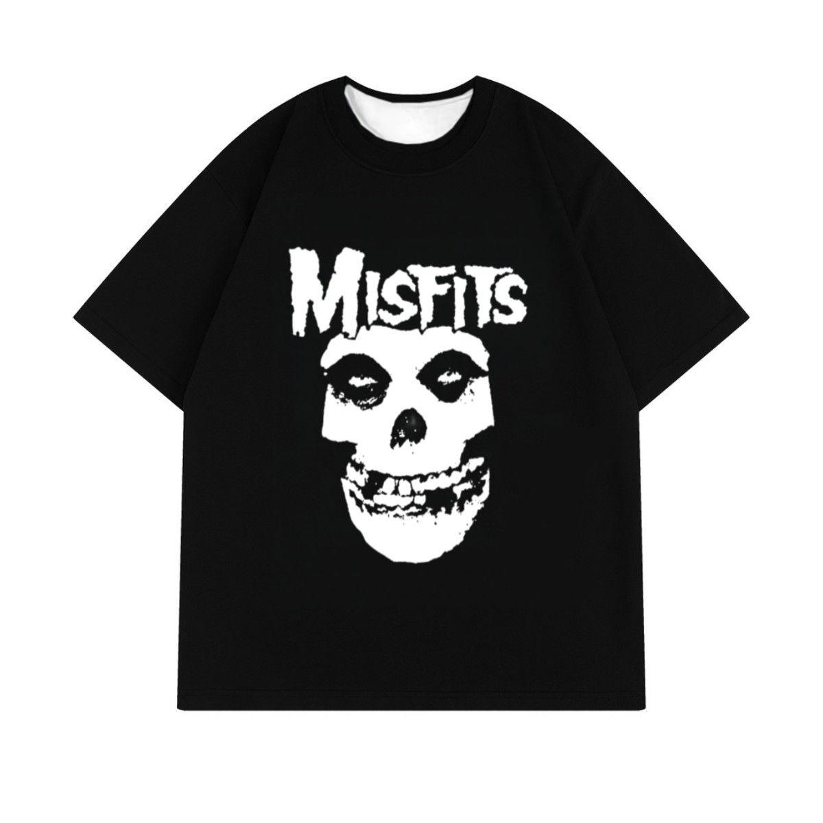 Новая Модная Футболка Misfits в Панк Стиле Ретро Уличный Череп Мужская Футболка Олдскульный Хип-Хоп Гангстерские Топы S