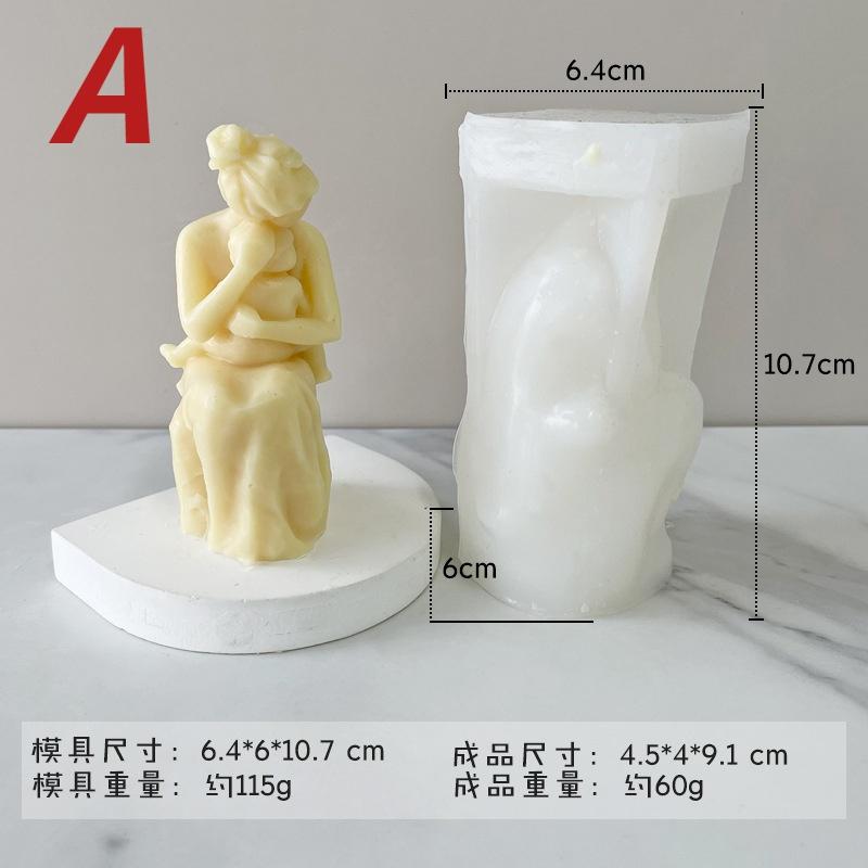 Eternal Love Body Candle Silicone Handmade Desktop Decoration Gypsum Epoxy Resin Aromatherapy Candle Silicone Mould