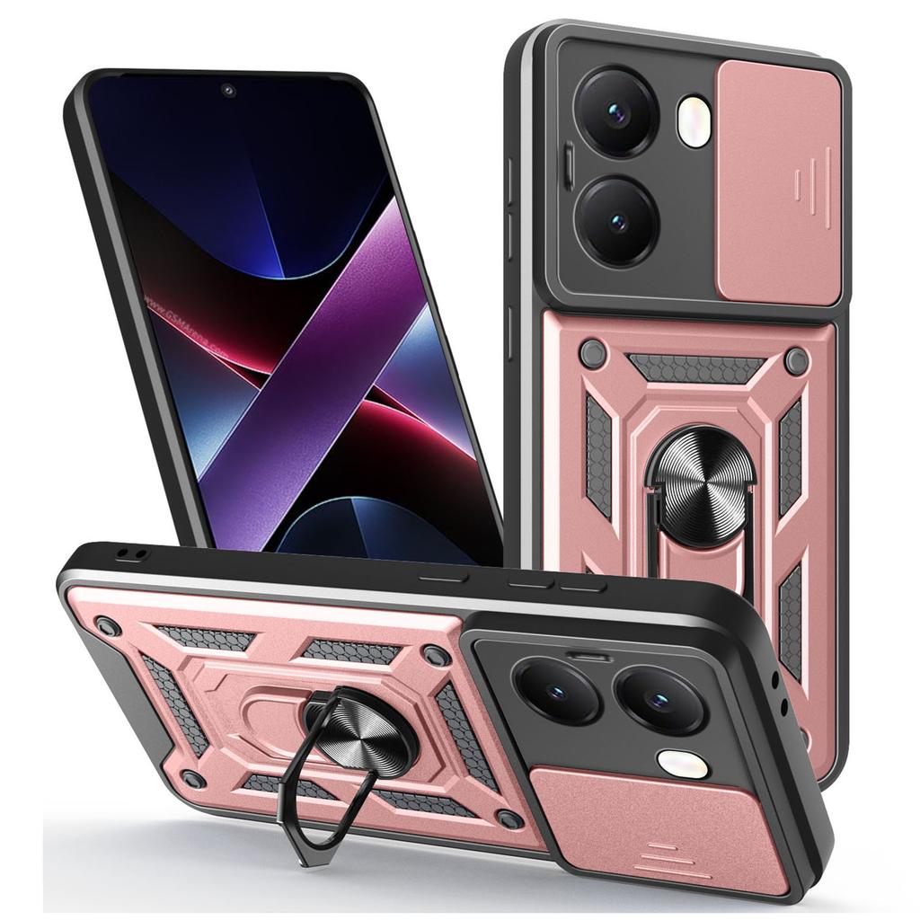 Phone Case for Xiaomi Redmi Turbo 4 5G/Poco X7 Pro 5G PC+TPU Kickstand Cover with Slide Camera Lid
