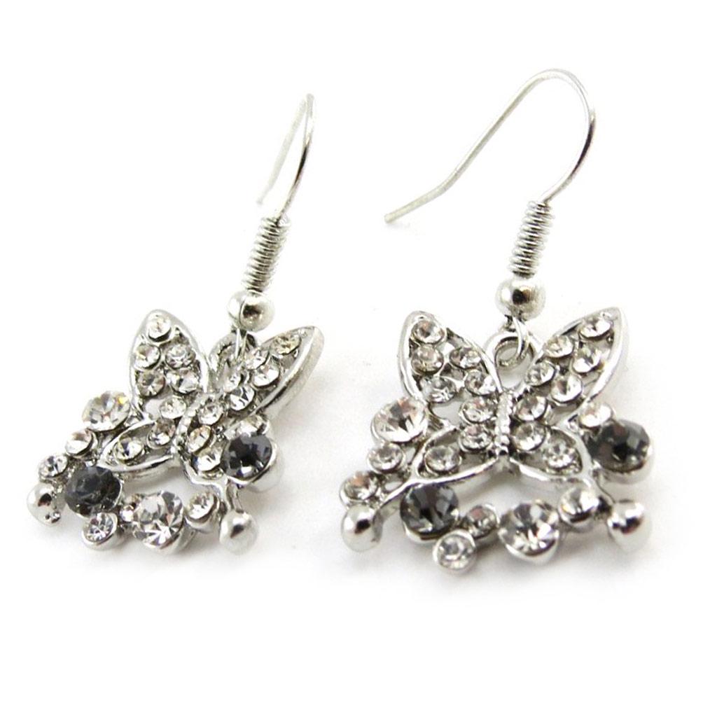 Les Trésors De Lily [J1353] - Designer Earrings 'Sissi' White Gray