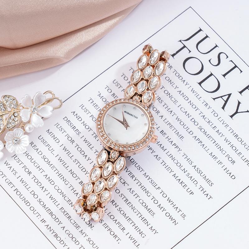 Diamond Zircon Bracelet Women'S Watch Fashion Fritillary Face Metal Belt Waterproof Quartz Watch