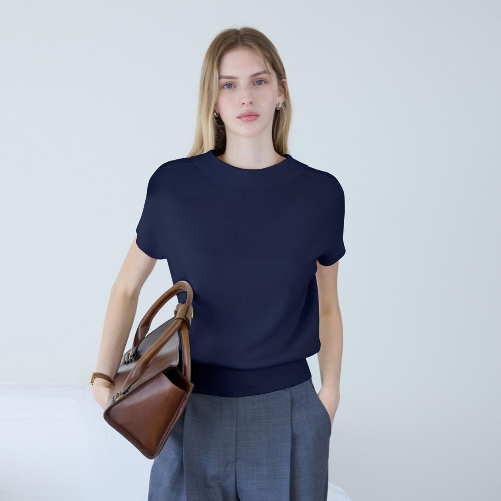 Hiikeu Collar Two-Way Knit_Dark Navy