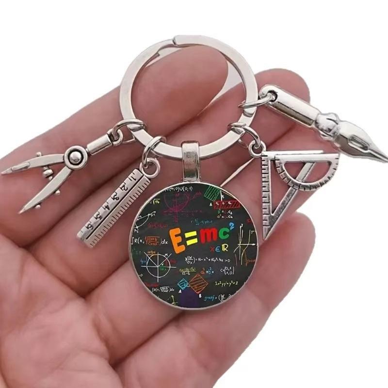 Mathe-Lehrer Schlüsselanhänger Mathematisches Werkzeug Schlüsselanhänger Inspirierendes Geschenk für Frauen Männer Unisex Taschenzubehör