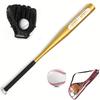 Baseball Kit for Beginners - 63.5cm Aluminum Alloy Bat PVC Baseball Glove & Balls Set Ideal for Games and Batting Practice
