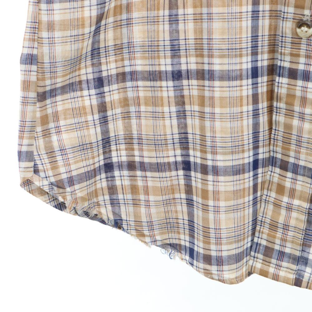 Levi's 70s Vintage Check Pattern Long Sleeve Shirt M Beige and Others Men's Used