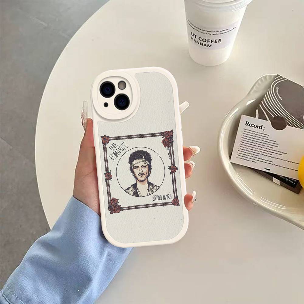 Famous Bruno Mars The Romantic Leather Phone Case For IPhone 15 14 13 Pro Max 12 11 16 Plus Phone Cover