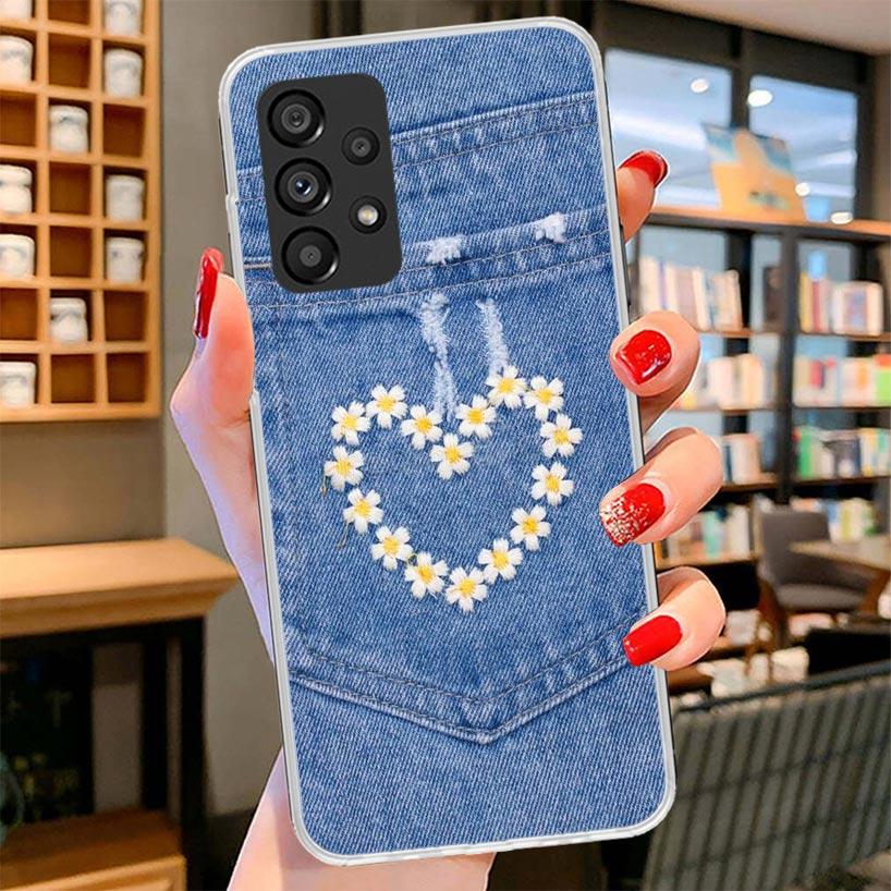 Jeans Cowboy Denim Printed Phone Case For Samsung Galaxy A17 A37 A57 A16 A26 A36 A56 A15 A25 A35 A55 A14 A24 A34 A54 A13 A23 A33
