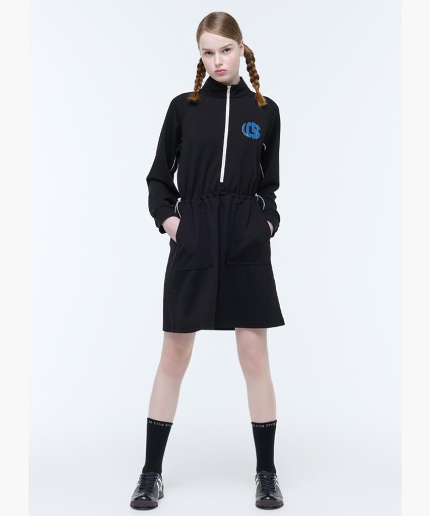 LECOQ GOLF Women'S Brushed Jersey Dress _Blck Gq322Lop93