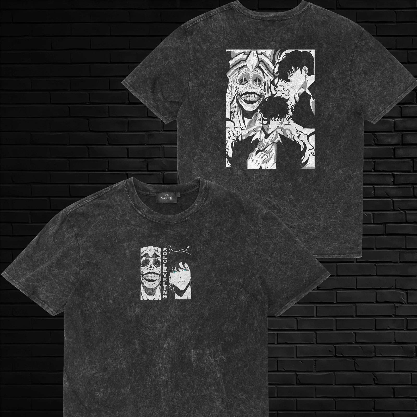 

Sung Jinwoo Shadow Monarch Acid Wash T-Shirt Graphic Tee Mens Unisex 4XL