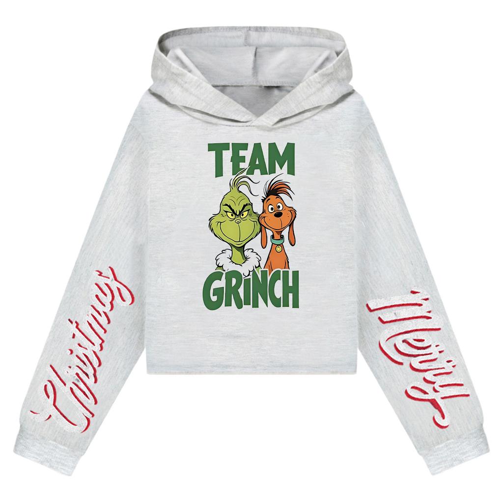 Kids' Casual Fashion Christmas Printed Long Sleeve Hooded Sweatshirt (No Drawstring)