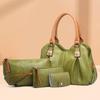 3PCS Purses Set for Women PU Leather Travel Work Satchel Handbags Wallet Shoulder Bags Casual Tote Top Handle Bag Crossbody Bag Handbag Set for Female