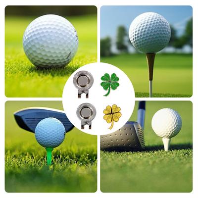 Metal 1inch Golf Balls Marker Hat Clip Golf Balls Marker Golf Gift Assorted Pattern Metal Hat Clip Kits with Golf Marker