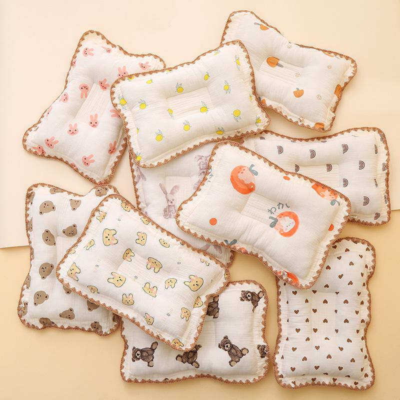 Class A Cotton Pillow: Anti-Flat Head, Breathable, Corrective, & Comfort for Newborns - All Seasons Use