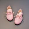 Spring new low-top princess shoes for boys and girls, new British-style lace-up single shoes, black leather shoes for students