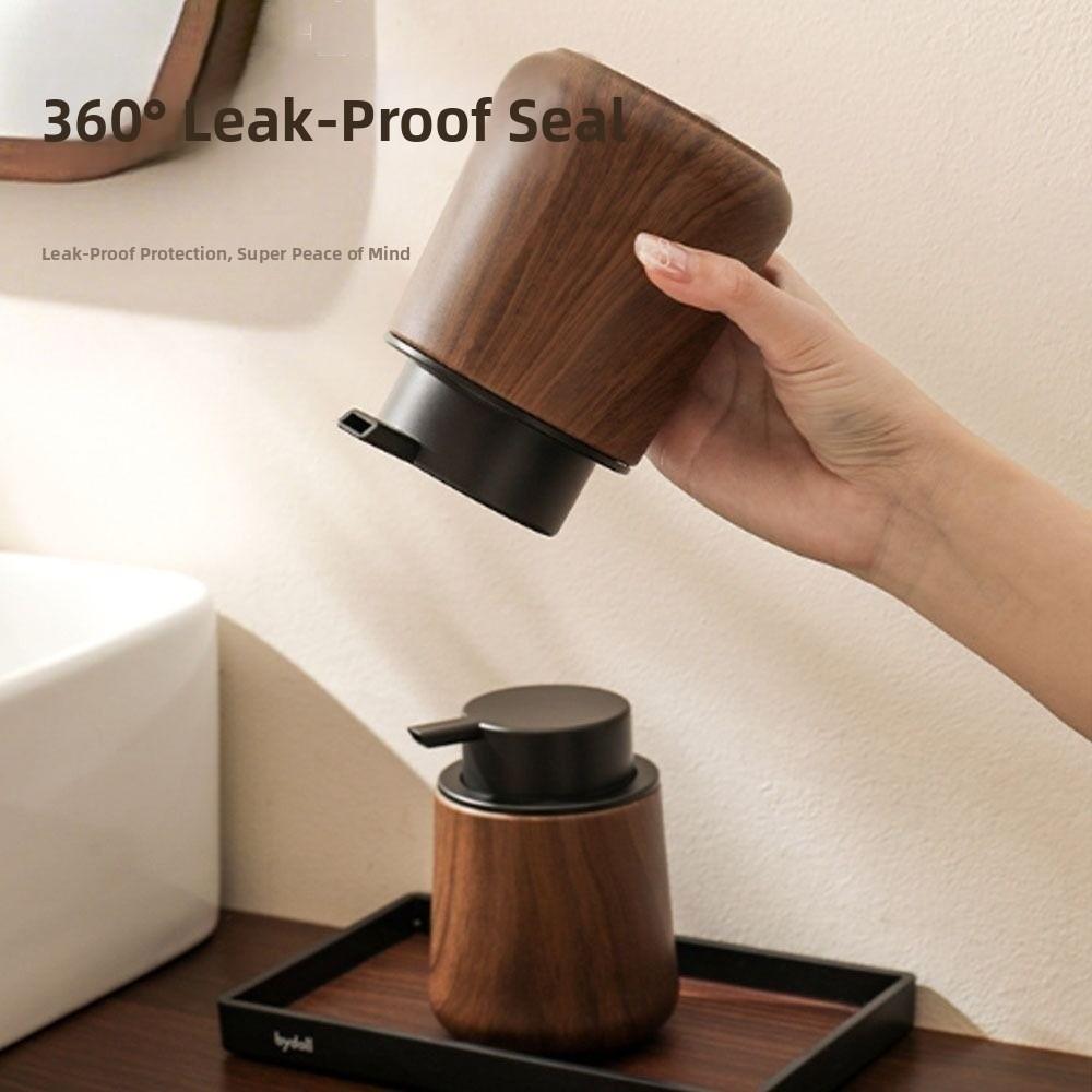 Navulbare Pompfles Walnoothoutnerf Zeepdispenser Dispenserfles voor Shampoo Douchegel