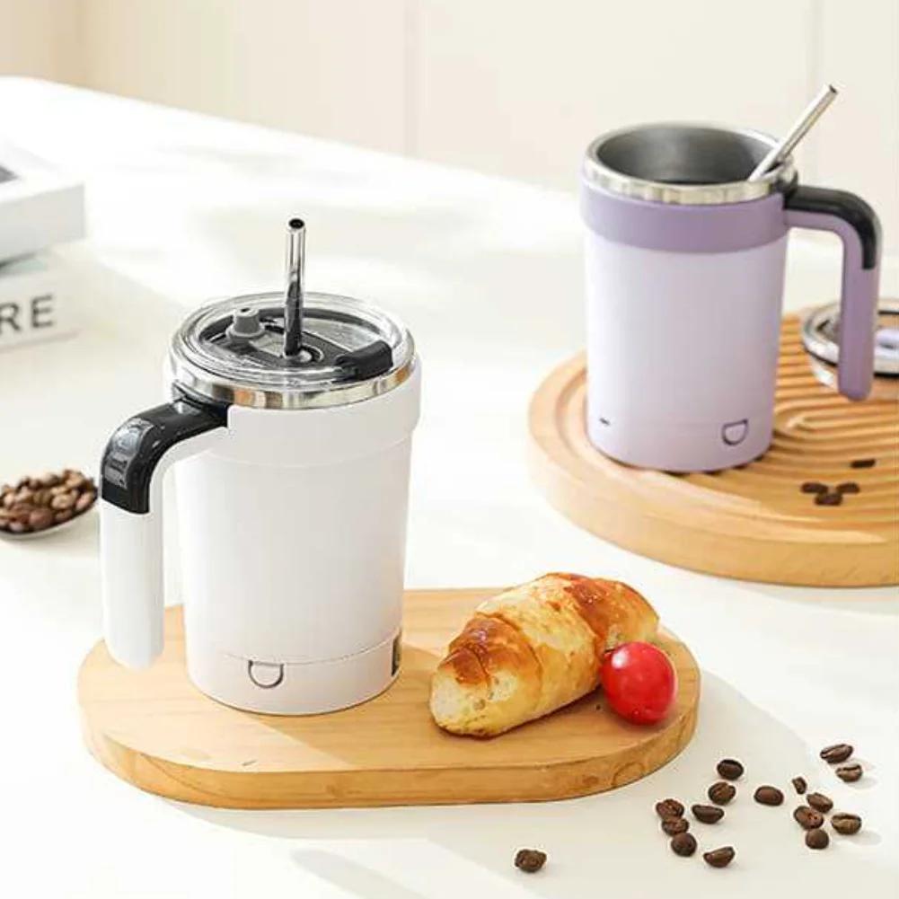 1ks Samo míchací hrnek 11,3*7,3cm Automatický míchací hrnek na kávu s displejem teploty, samo míchací hrnek Fialová/bílá/zelená