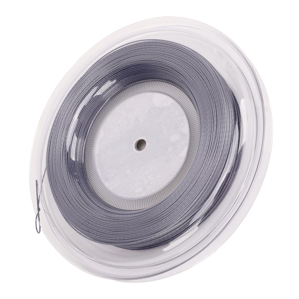 1,25 mm Tennissaite mit doppelter Rippenstruktur, schlagfest, aus Polyester, für Jugendliche, 200 m, silbergrau