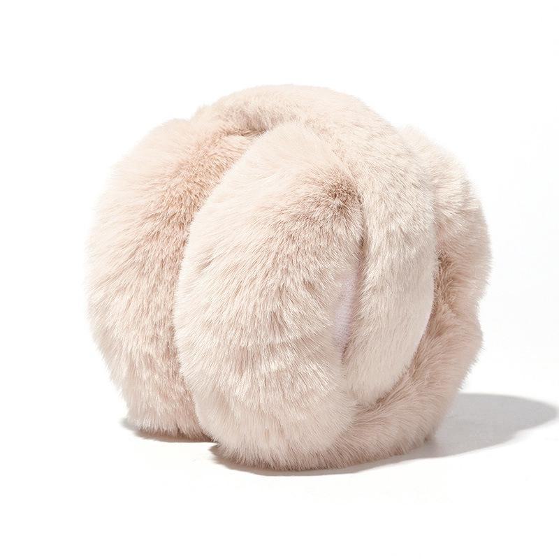 Foldable Winter Plush Earmuffs for Men and Women - Solid Color, Antifreeze, Perfect for Riding and Students