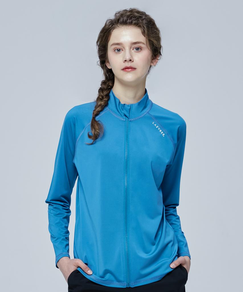 Leijibi Essential Loose Fit Multisports Women'S Zip-Up Rash Guard Storm Blue