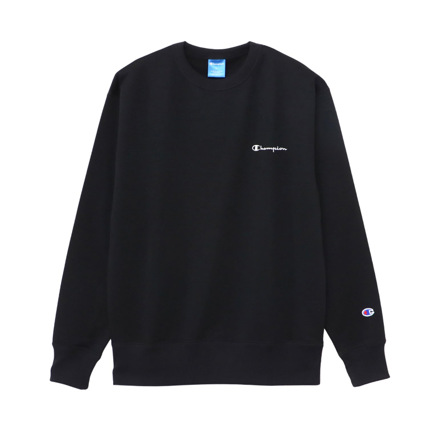 

Champion Long Sleeve Fleece Crew Neck Sweatshirt with Embroidered Script Size XL Men s Logo, Black, (C3-YS050Z) чёрный