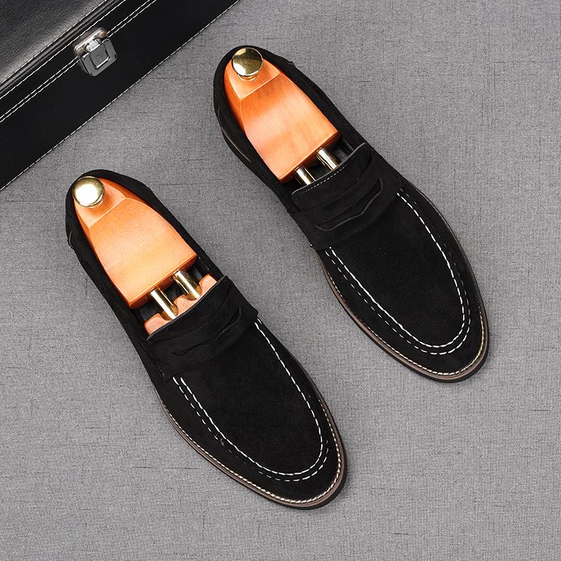 

Новые мужские замшевые туфли-лоферы с острым носком, для бизнеса, дизайнерские, пенни-лоферы, для выпускного вечера, свадебной одежды, обувь 44