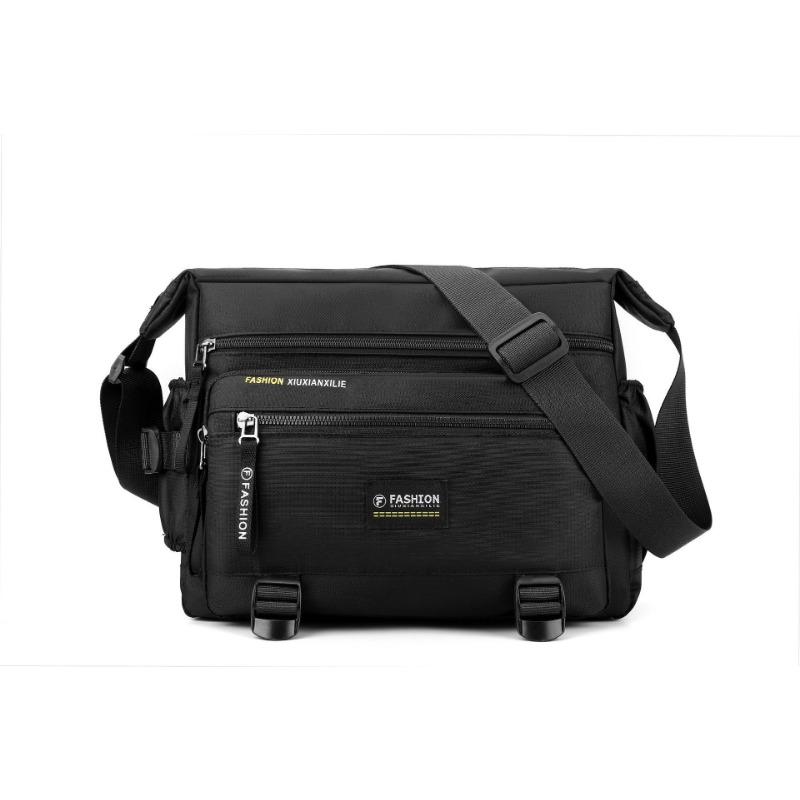

Новая мужская одноплечевая сумка через плечо водонепроницаемая и износостойкая ткань Оксфорд большой вместимости сумка-мессенджер чёрный