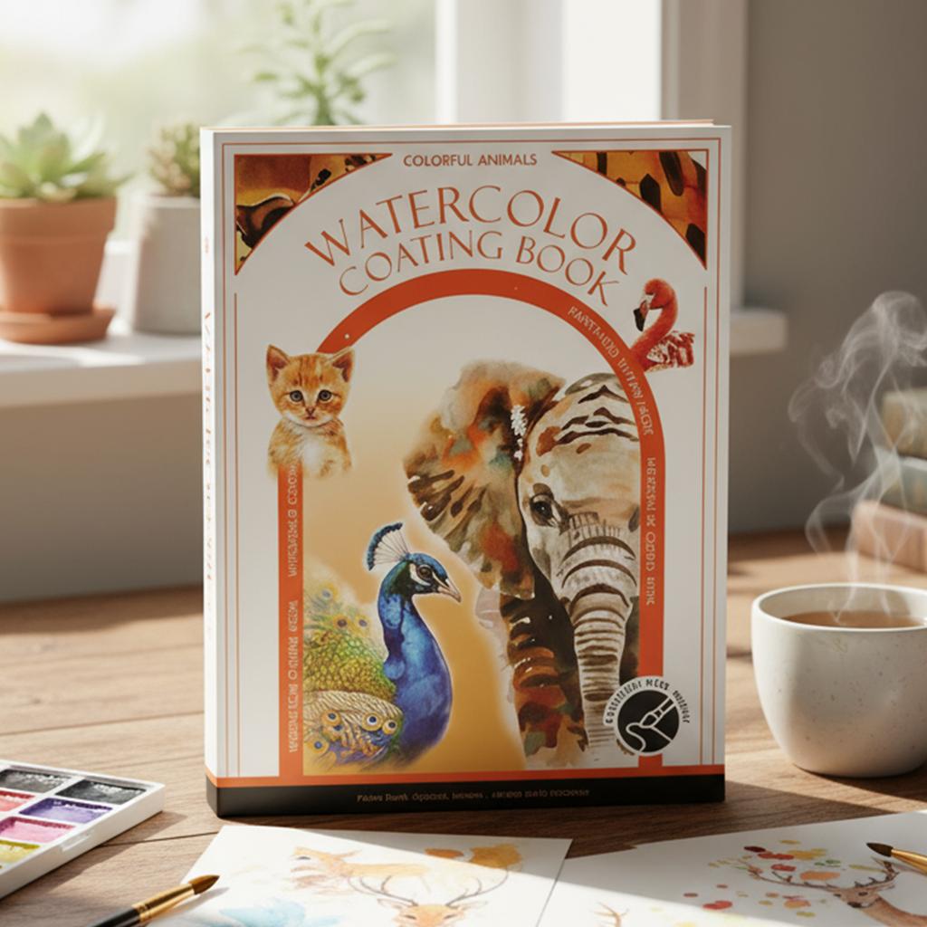Watercolor Coloring Book with 12 Colors Paint Cakes and Brush Water Color Paper Book Paint Set Watercolor Painting Beginners Set