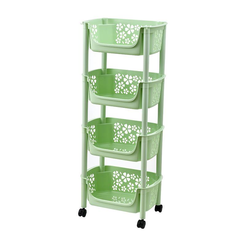 Movable Kitchen Storage Rack for Vegetables, Fruits, Spices, and Jars