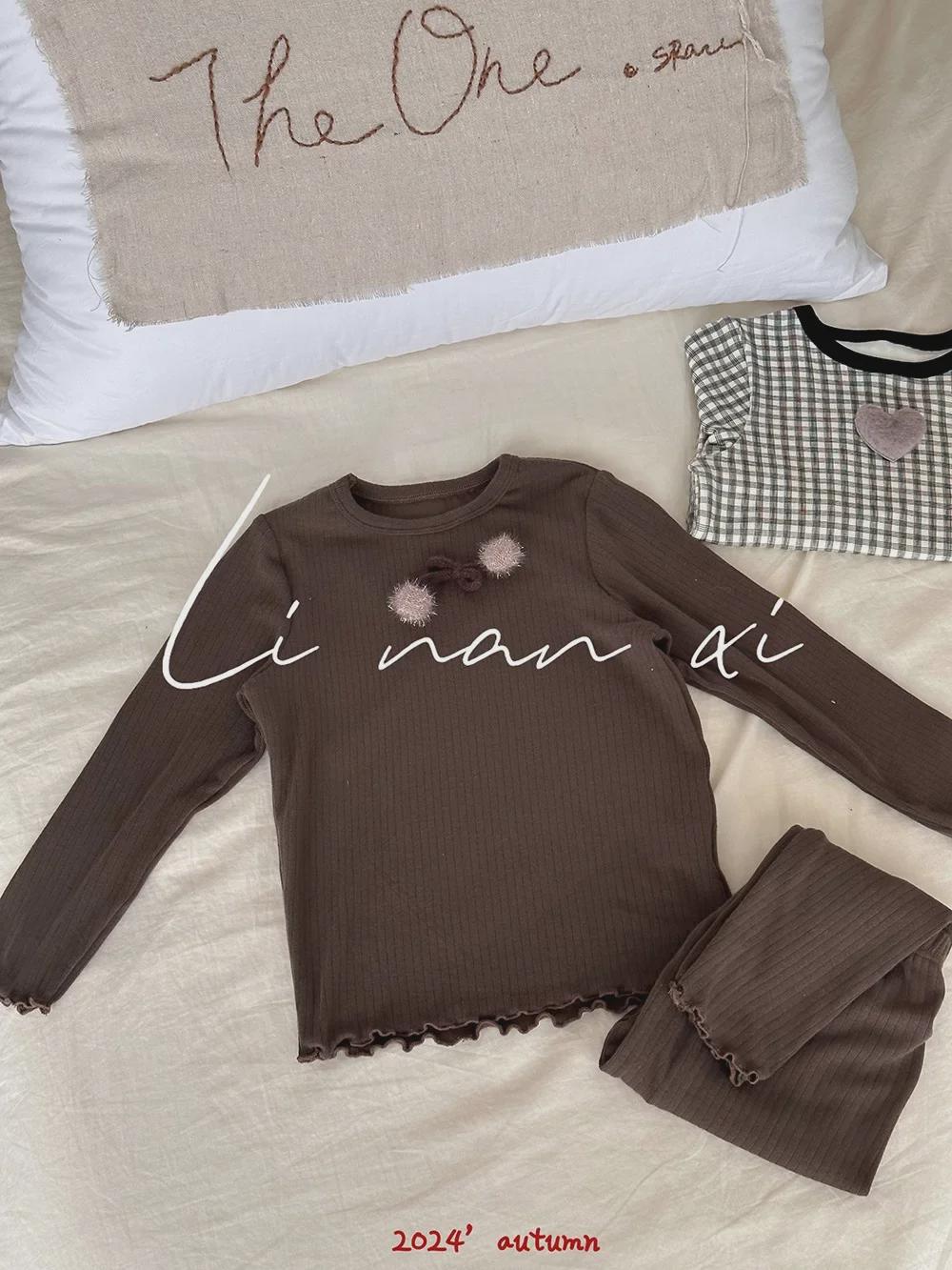 

Пижама для девочек из супермягкой ткани, похожей на кашемир - Уютный, плотный костюм из двух частей 120 cm