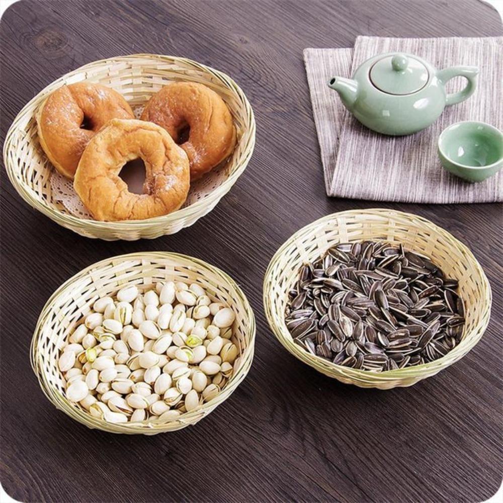 Vegetable Food Woven Basket Bread Fruit Pastry Plate Creative Storage Basket  Kitchen Accessories