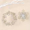Glitter Christmas Hanging Ornament Champagne Wreath Decoration Xmas Tree Snowflake Pendant  Navidad